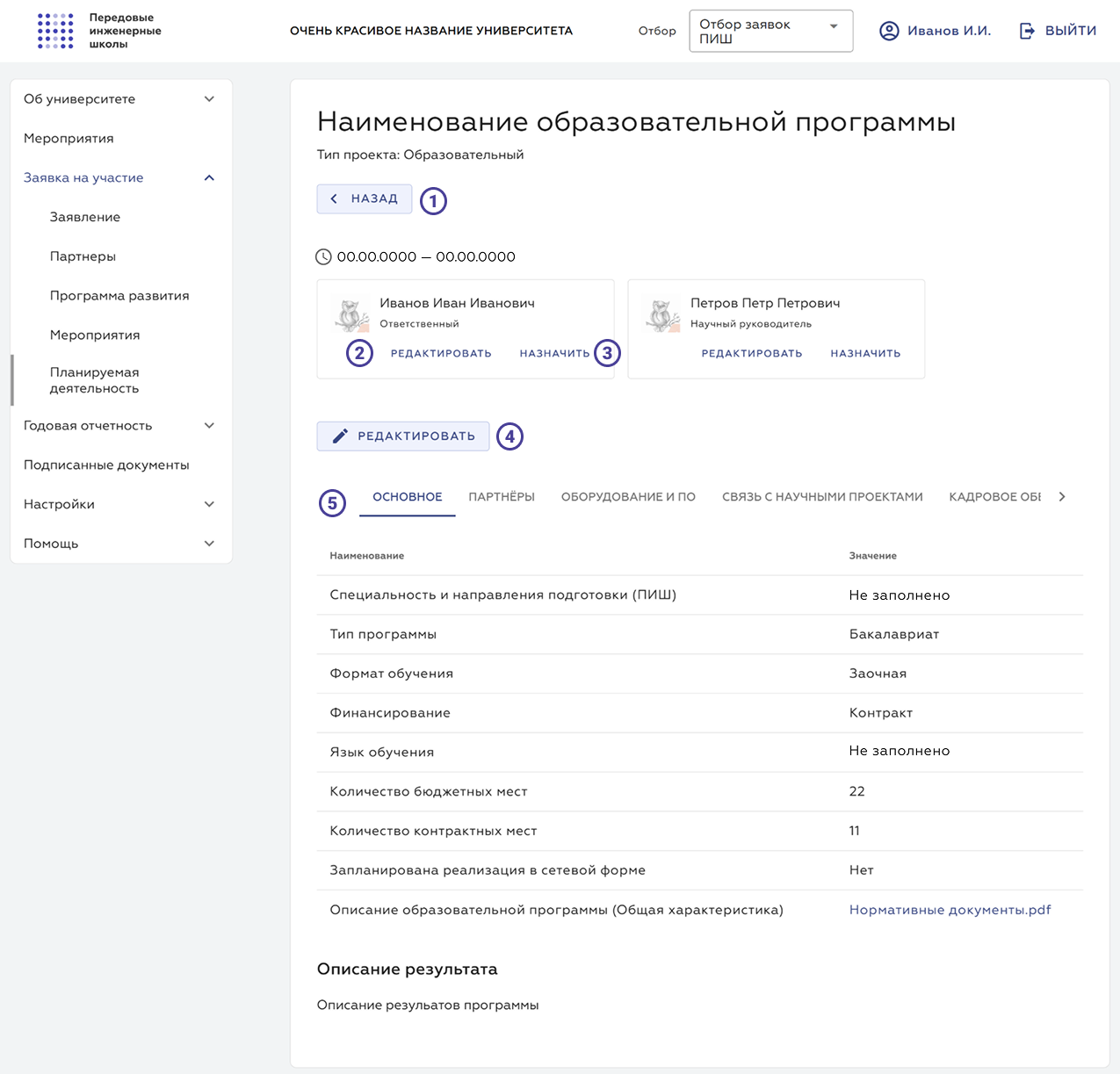Основная информация об ОП